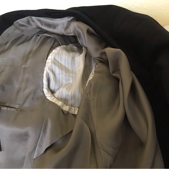 Ermenegildo Zegna Su Misura Wool Jacket Size 58C Black Pinstripe Switzerland - Picture 9 of 16